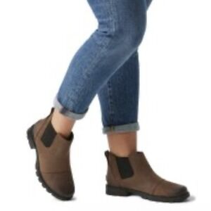 Sorel Womens Emelie III Ankle Boots Sz 7.5 Waterproof Bootie Biker Moto Comfort